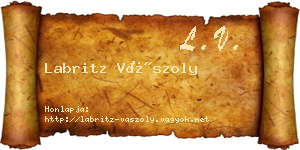 Labritz Vászoly névjegykártya